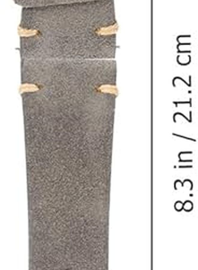 Genuine Leather Suede Gray 20mm Adjustable Watch Strap For Men Casual Office - Image 2